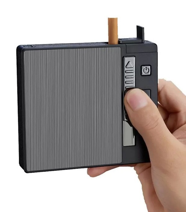 Portacigarrillos con Encendedor de Plasma Recargable