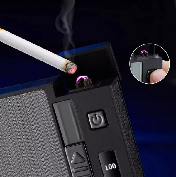 Portacigarrillos con Encendedor de Plasma Recargable - Imagen 2